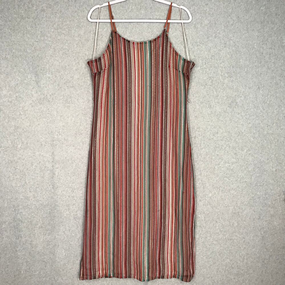 Sam‎ Edelman Dress Sz 12 Midi Macrame Striped Crochet Festival Boho Cowgirl READ